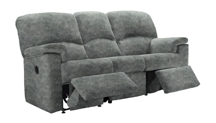 G Plan Chloe 3 Seater Manual Double Recliner in Prama Pewter Fabric